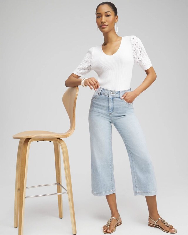 Wide Leg Cropped Trouser Jeans - image 2